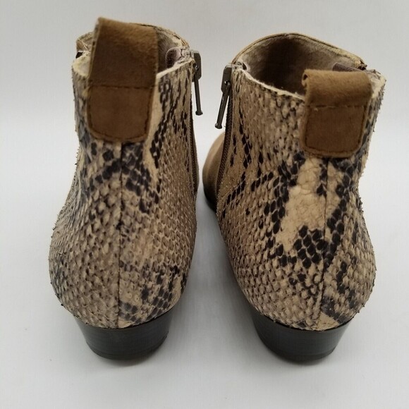 Munro Womens Brown Suede Snake Leather Zipper Lexi  Ankle Booties Size 5.5 M - Picture 4 of 8